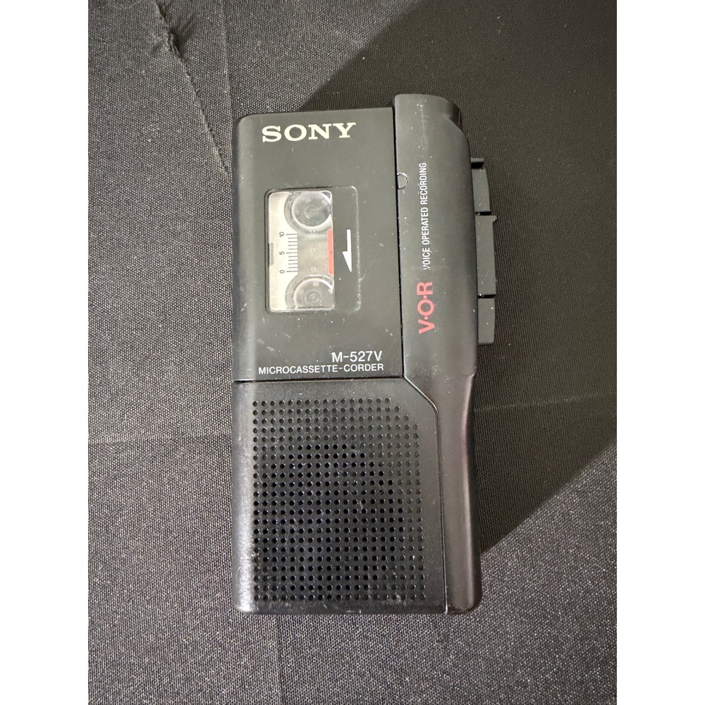 Sony Microcassette-Corder M-527V Small Black EUC VOR Voice Operated Recording